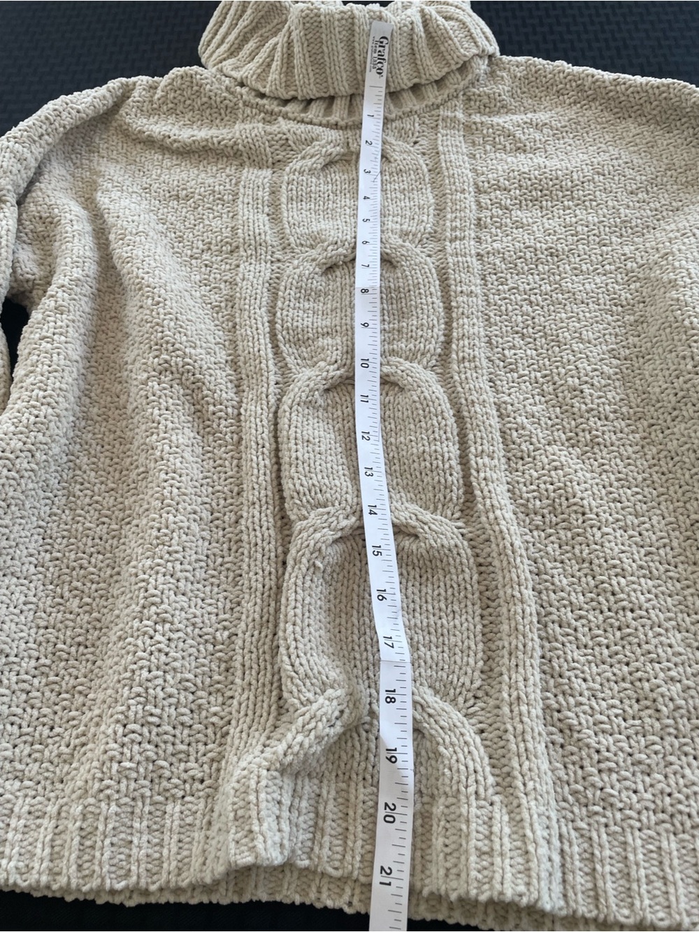 SEVEN 7 Cable Kint Light Beige Turtleneck Sweater Size M - Picture 3 of 4
